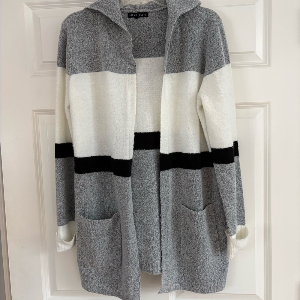 Love Ellie Women's Hooded Colorblock Cardigan